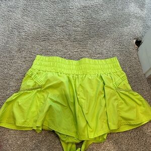 Neon Green Get Your Flirt On shorts by Free People Movement